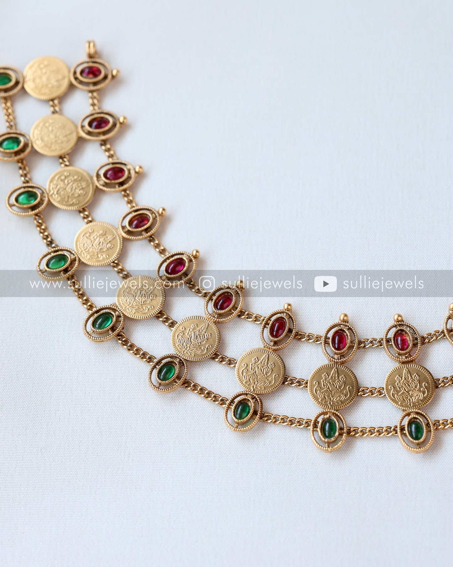 Coin & Stone Necklace / Choker Set