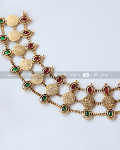 Coin & Stone Necklace / Choker Set