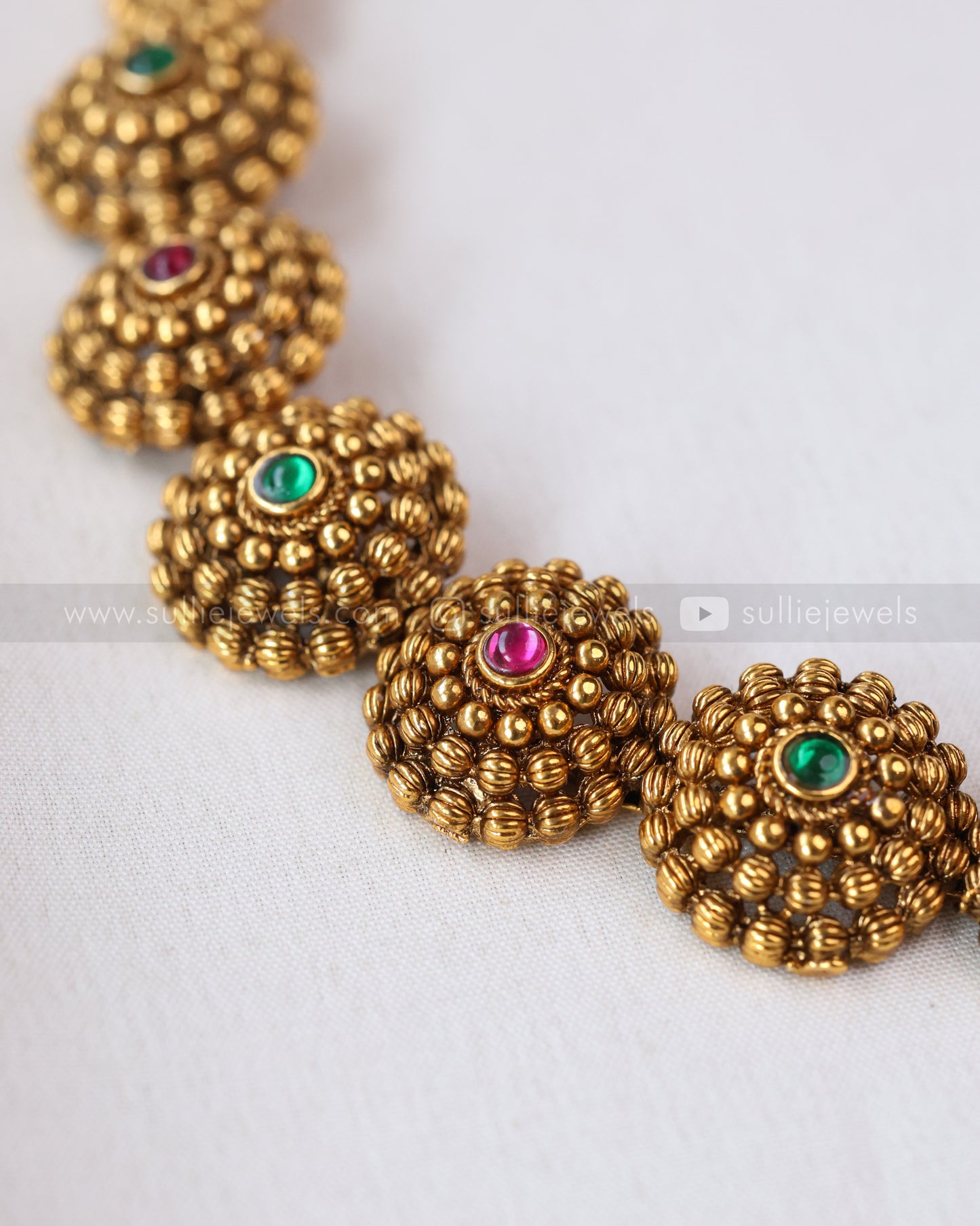 3786 - Sullie Basic - Multi Stone Floral Necklace with Stud