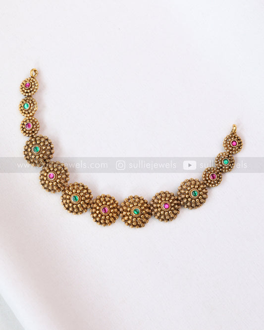 3786 - Sullie Basic - Multi Stone Floral Necklace with Stud