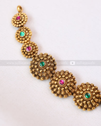 3786 - Sullie Basic - Multi Stone Floral Necklace with Stud