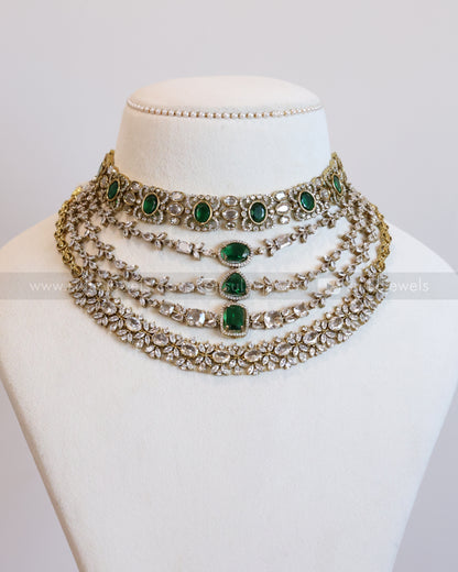 Emerald Oval Victorian Stone Layered Combo