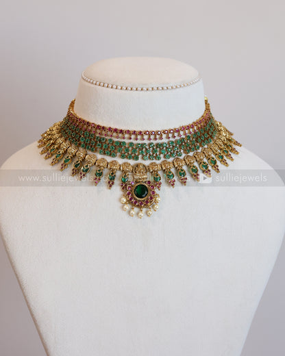 Lakshmi AD Stone & Palakka Layered Combo