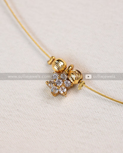 Minimal Diamond Star Invisible Gold String Chain