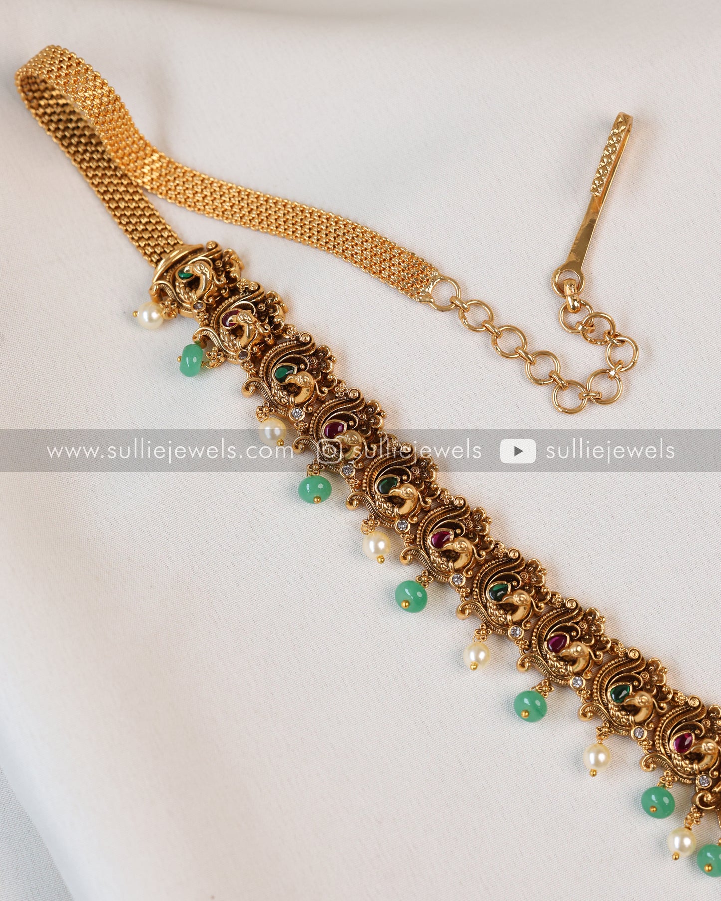Premium Mint Beads Minimal Goddess Hipchain