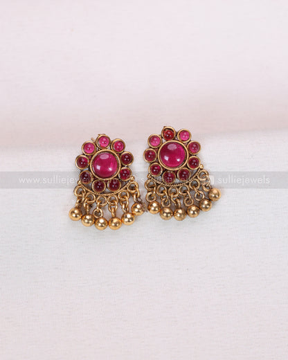 2133 - Sullie Basic - 4 Layer Ruby Palakka Choker with Stud