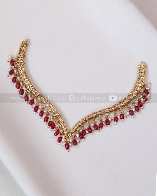 3785 - Sullie Basic Ruby Guttapusalu Hasli with Earrings