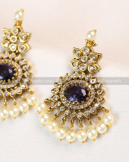 Violet AD Centre Stone Necklace / Choker with Stud
