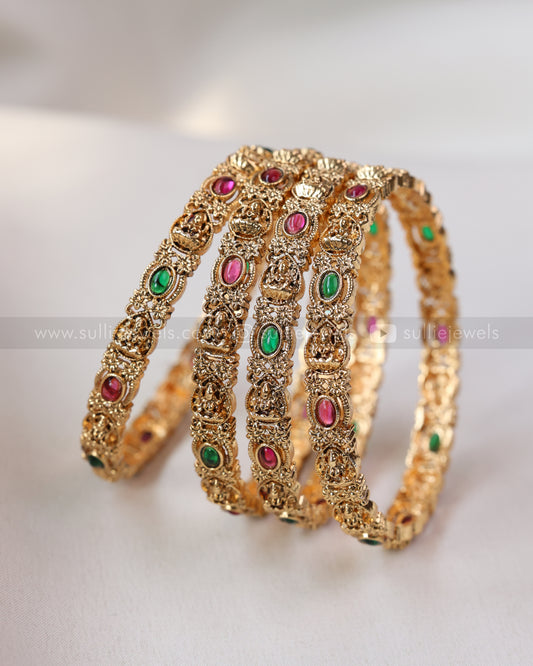 9059 - Sullie Basic - Lakshmi Multi Stone Bangle - Set of 4