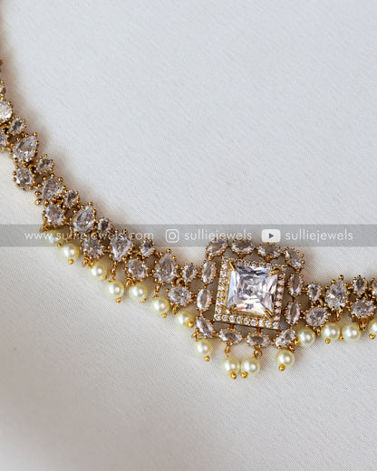 Premium Moissanite Necklace with Earrings