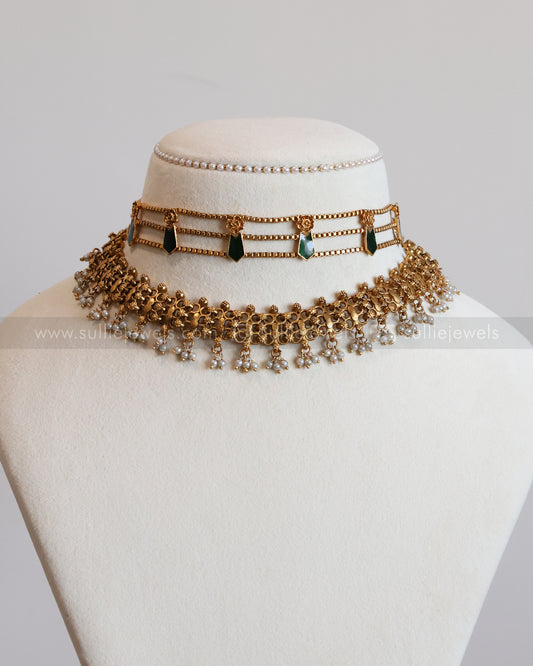 Antique Gold Palakka Layered Combo