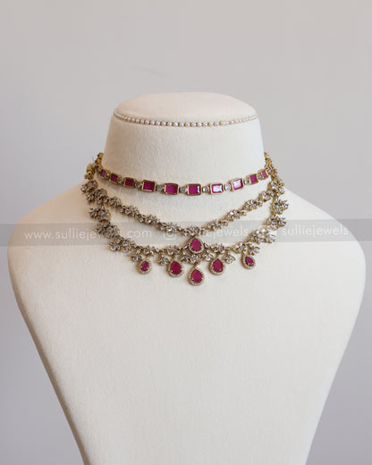 Three Layer Ruby Stone Layered Combo