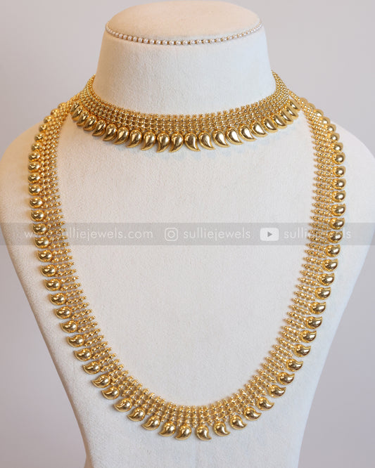 Premium Gold Plated Beaded Mango Bridal Combo ( 3 piece )