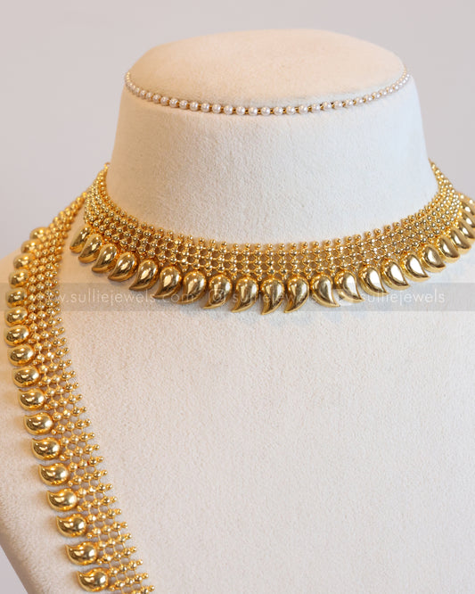 Premium Gold Plated Beaded Mango Bridal Combo ( 3 piece )