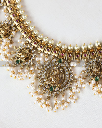 Lakshmi Diamond Premium Guttapusalu Necklace with Earring