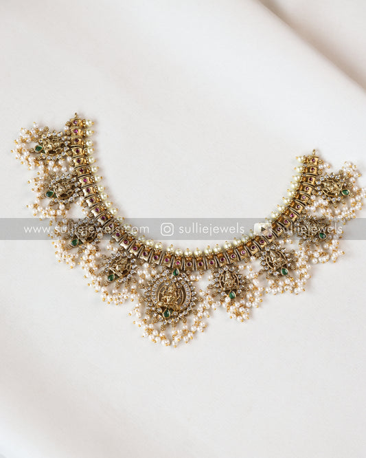 Lakshmi Diamond Premium Guttapusalu Necklace with Earring