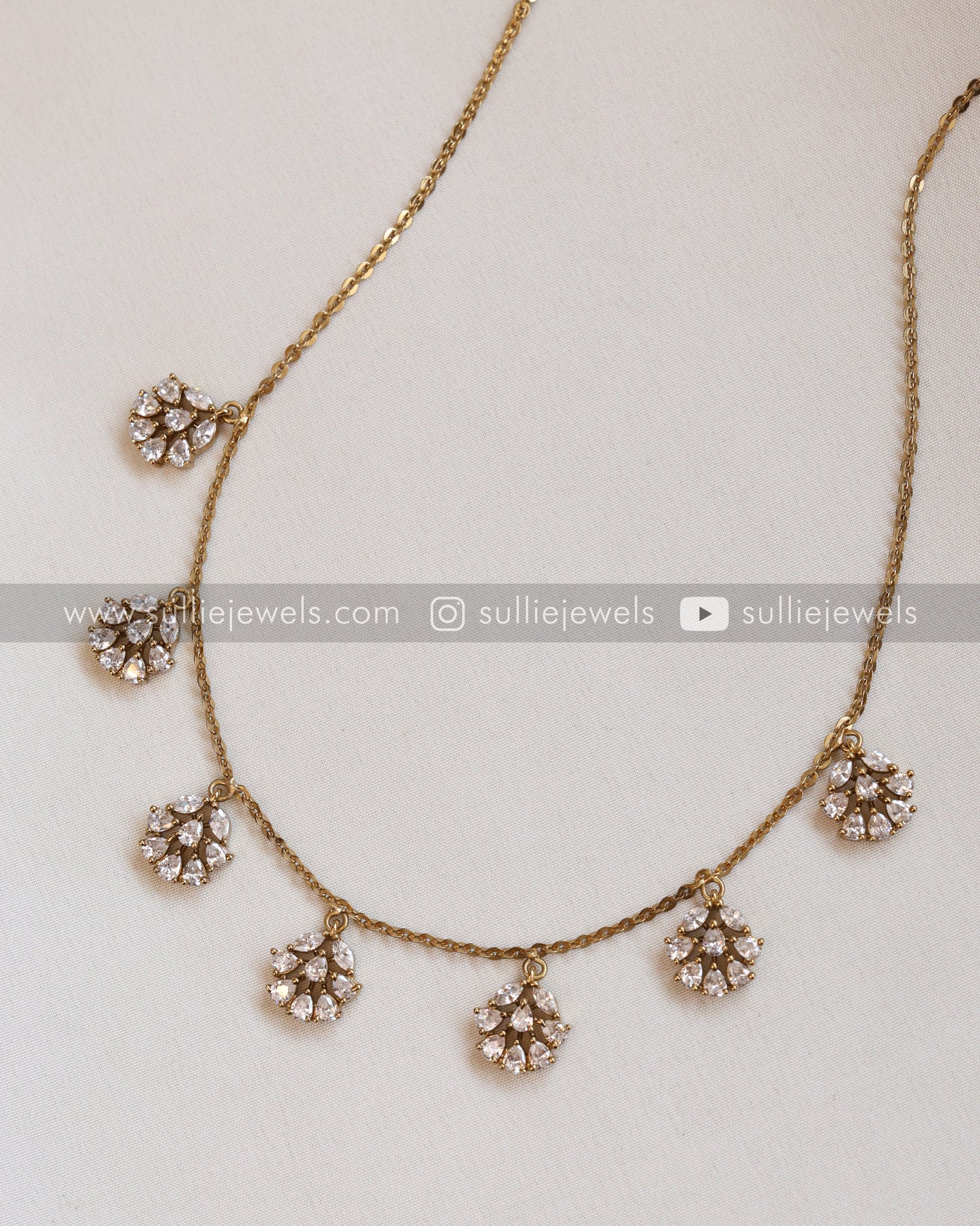 Diamond Charm Necklace with Stud