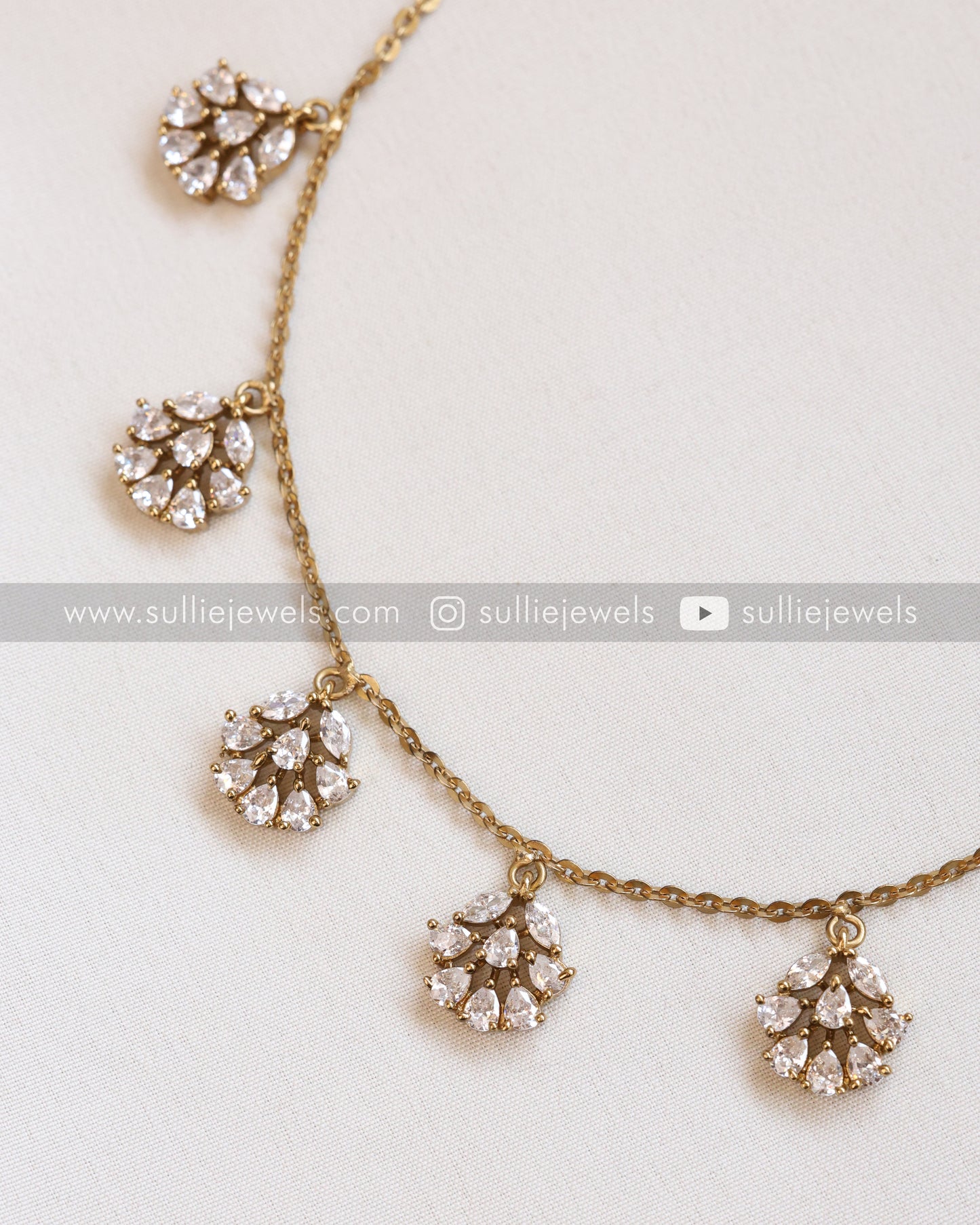 Diamond Charm Necklace with Stud