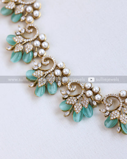 Premium Stone Necklace with Earring
