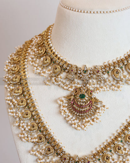 No Idol - Guttapusalu Peacock Bridal Combo (3 Piece)