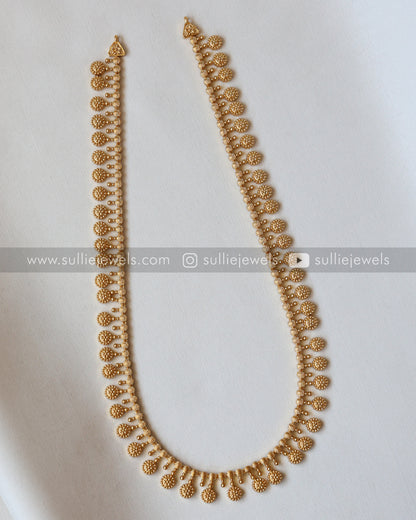 Flower Coin - No Idol Gold Long Chain with Jhumka