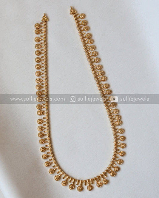 Flower Coin - No Idol Gold Long Chain with Jhumka