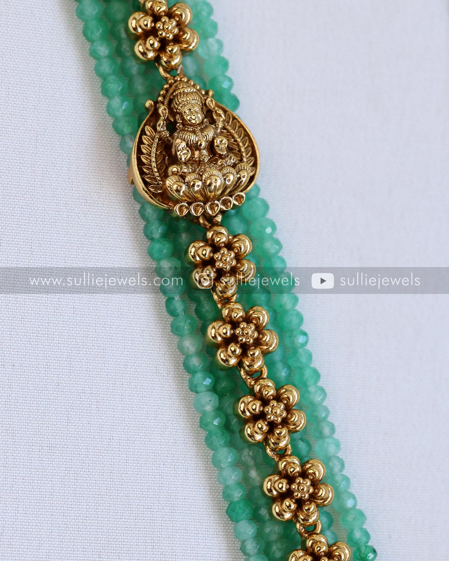 Premium Lakshmi Onyx Mint Beads Bridal Combo ( 6 piece )