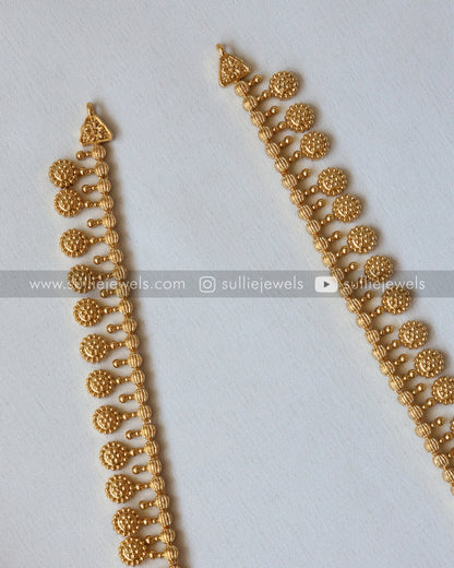 Flower Coin - No Idol Gold Long Chain with Jhumka