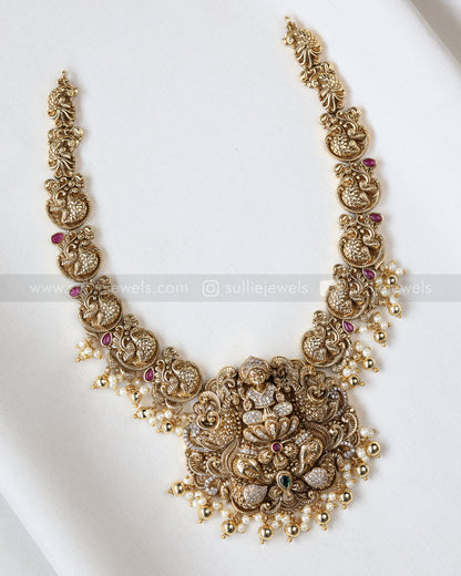 3669 - Premium Goddess Nagas Peacock Necklace with Jhumka