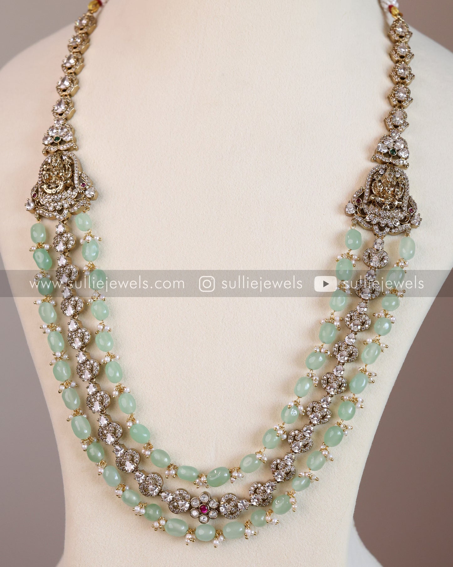Lakshmi Premium Victorian Mint Beads Bridal Combo ( 5 piece )