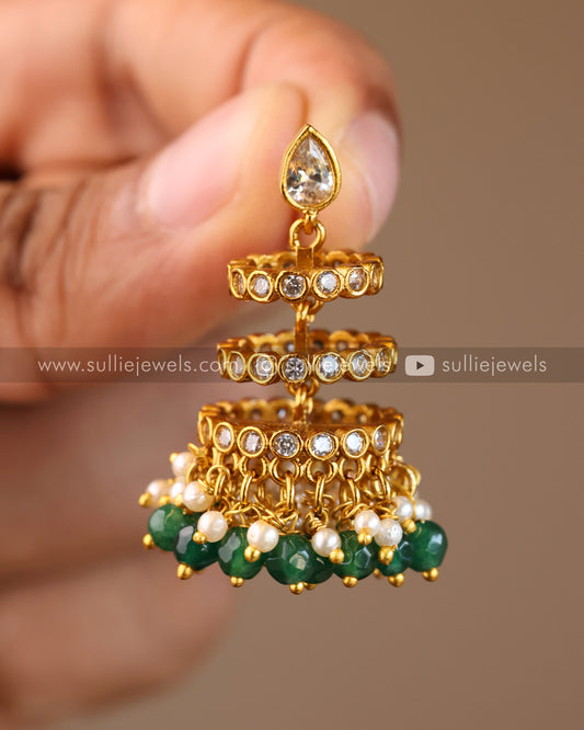Premium Designer Emerald Jhumka