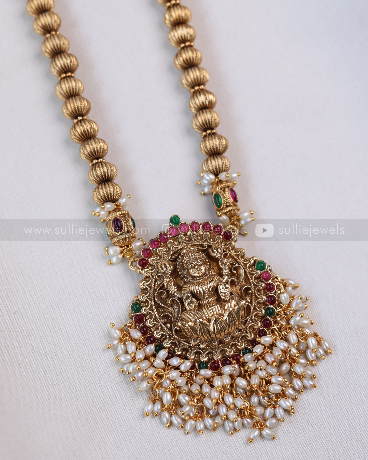 6052 - Sullie Basic Guttapusalu Ball Chain Goddess Pendant with Stud