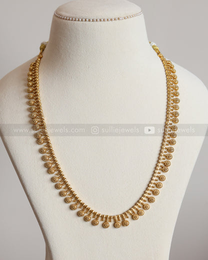 Flower Coin - No Idol Gold Long Chain with Jhumka