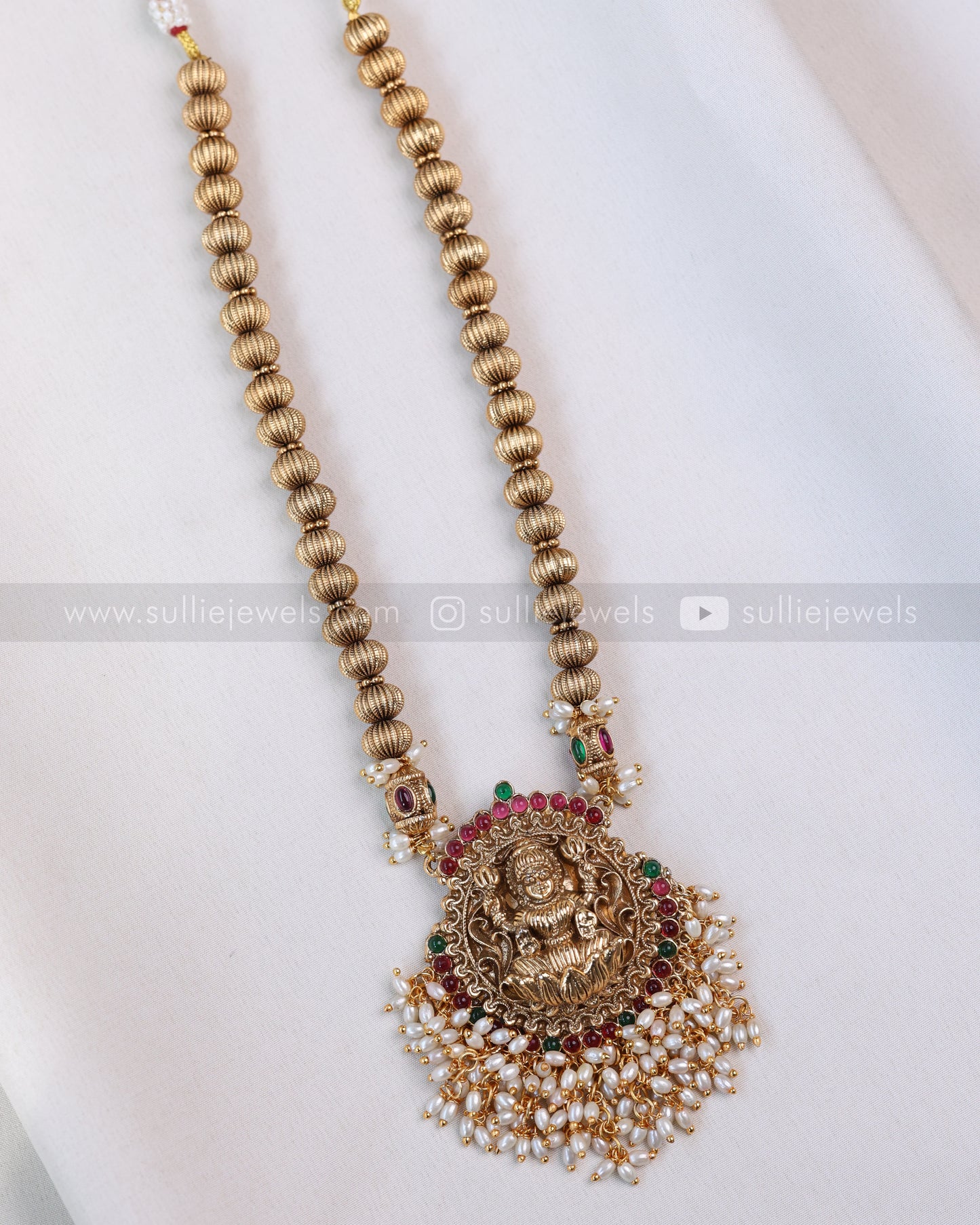 6052 - Sullie Basic Guttapusalu Ball Chain Goddess Pendant with Stud