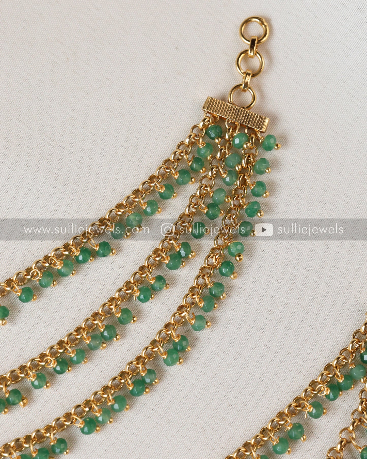3 Layer Premium Onyx Earchain / Maatti ( Mint Beads )