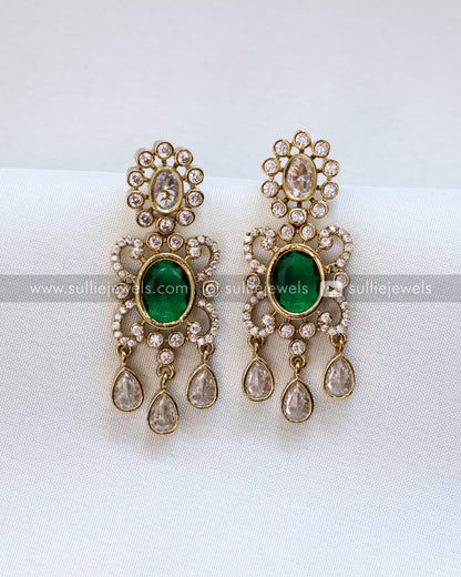 Victorian Emerald Necklace with Earring