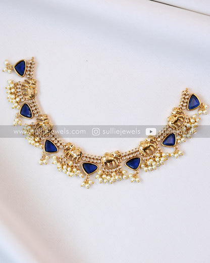 Elephant Stone Necklace with Earring