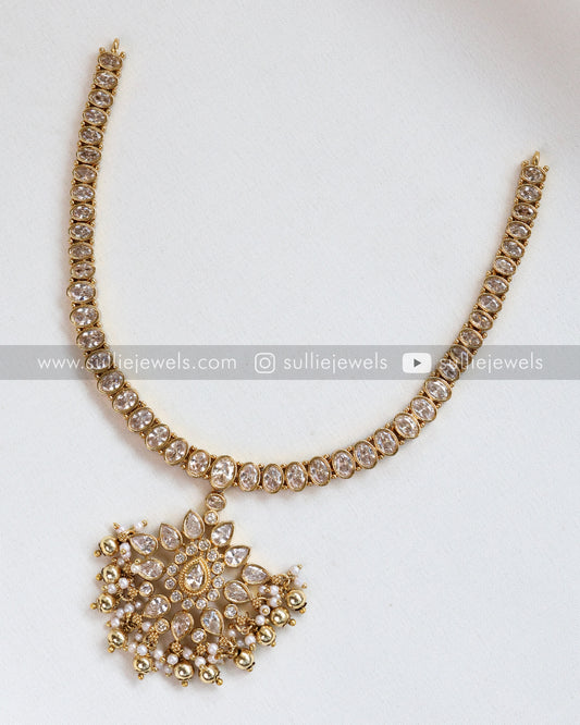 AD Premium White Layered Combo with Earrings
