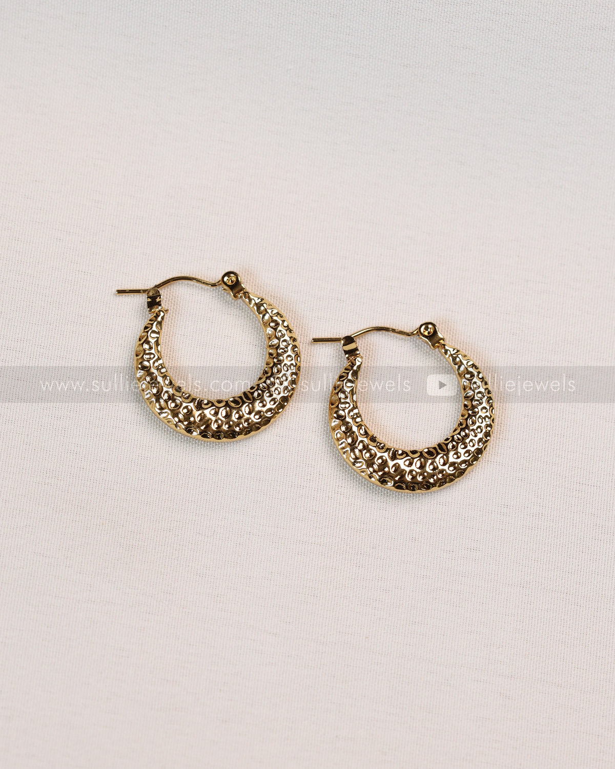 W127 - Gold Crescent Moon Hoop Earrings