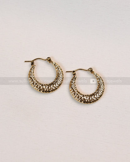 W127 - Gold Crescent Moon Hoop Earrings