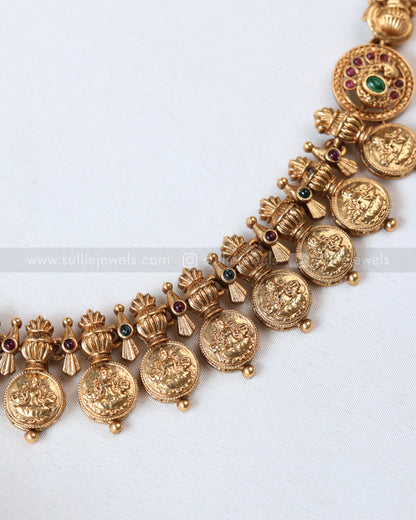3773 - Sullie Basic Lakshmi Designer Coin Necklace with Earring