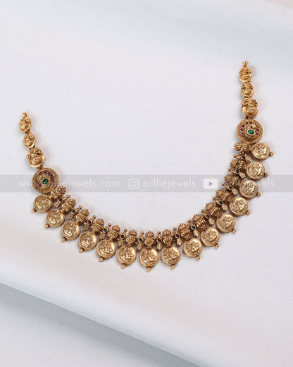 3773 - Sullie Basic Lakshmi Designer Coin Necklace with Earring