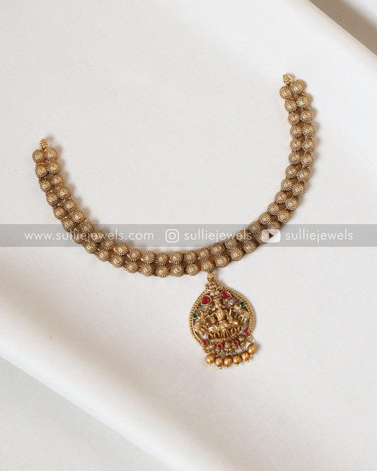 Sullie Basic - Lakshmi Gold Designer Pendant Necklace with Jhumka