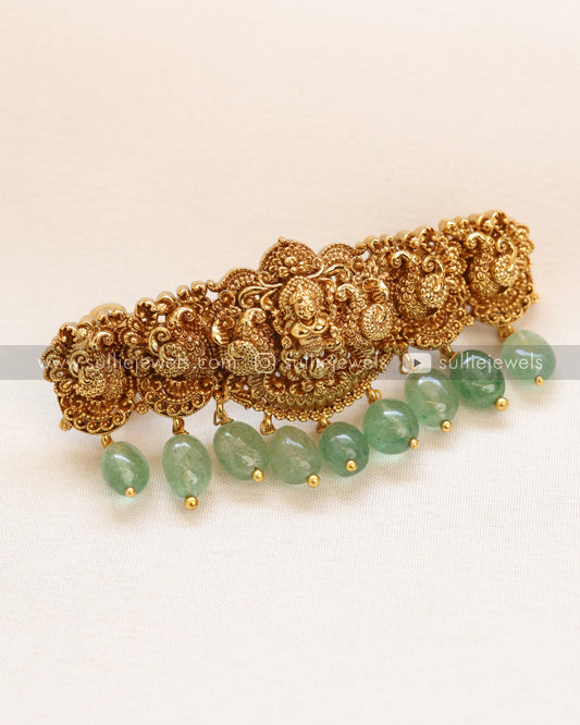 Lakshmi Hair Clip with Mint Beads
