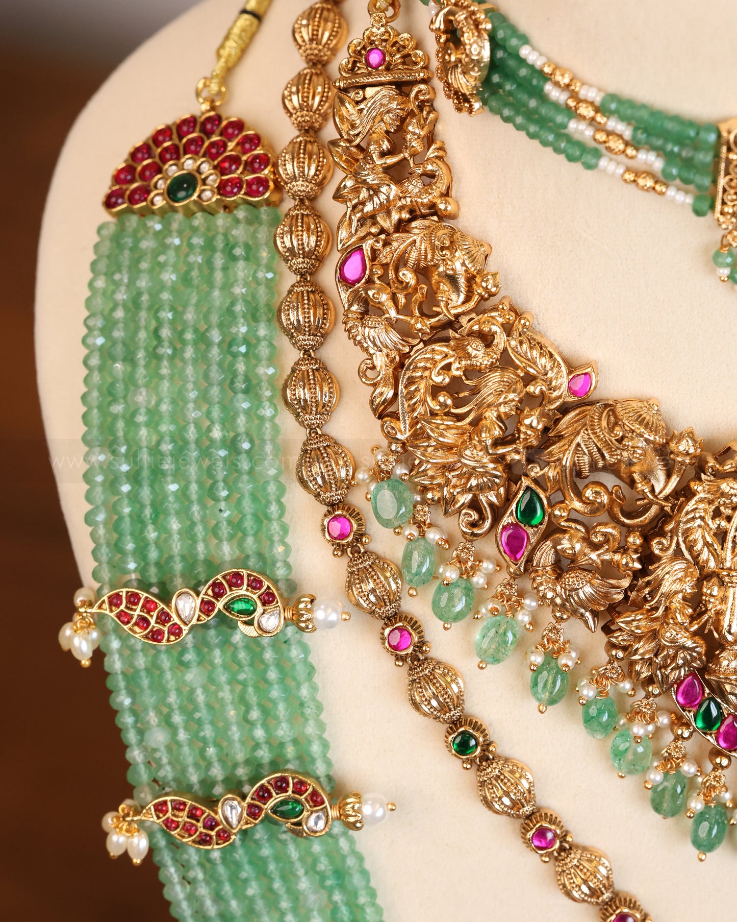 Lakshmi Premium Onyx Beads Bridal Combo ( 6 piece )