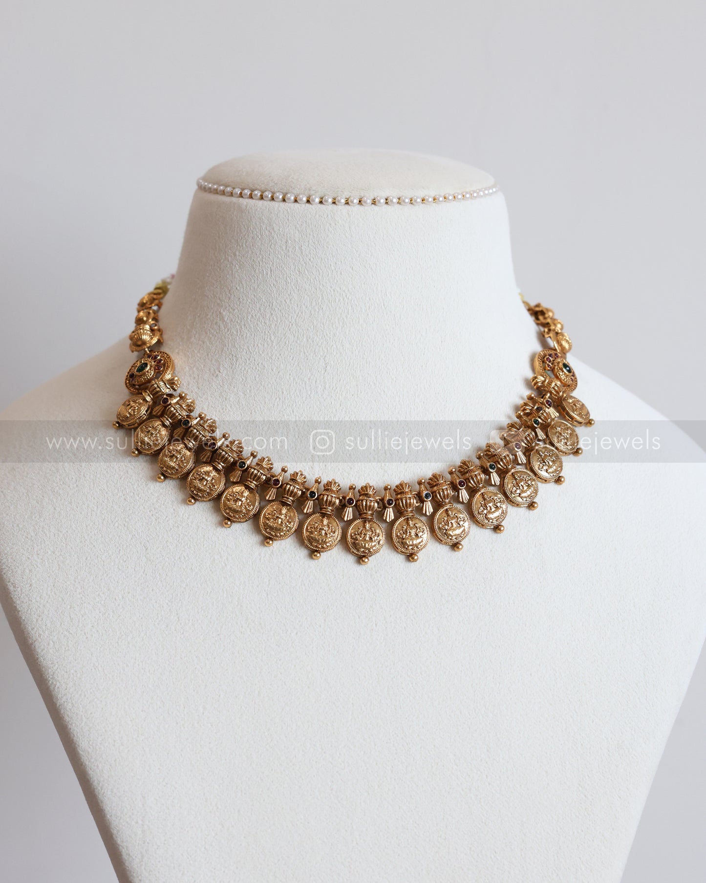 3773 - Sullie Basic Lakshmi Designer Coin Necklace with Earring