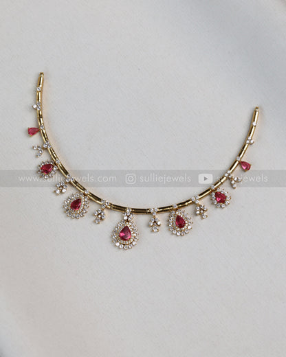 3719 - Ruby Stone Raindrop Hasli with Stud