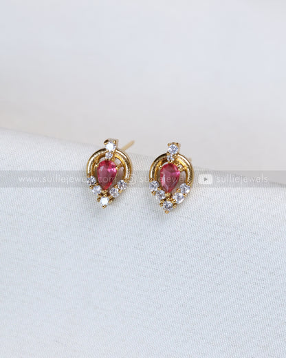 3719 - Ruby Stone Raindrop Hasli with Stud