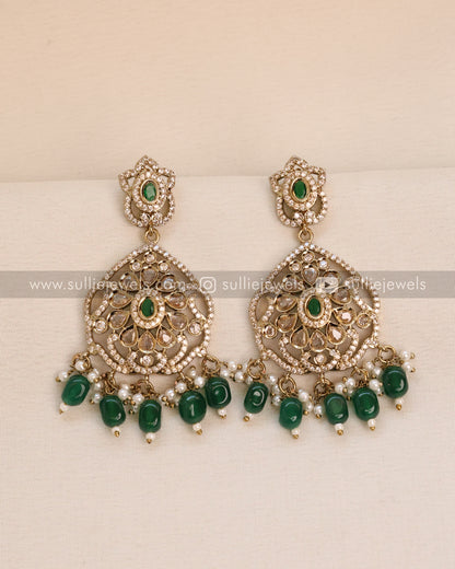 Victorian Green Choker with Earrings