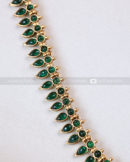 7188 - Sullie Basic Green Palakka Mango Long Chain with Stud